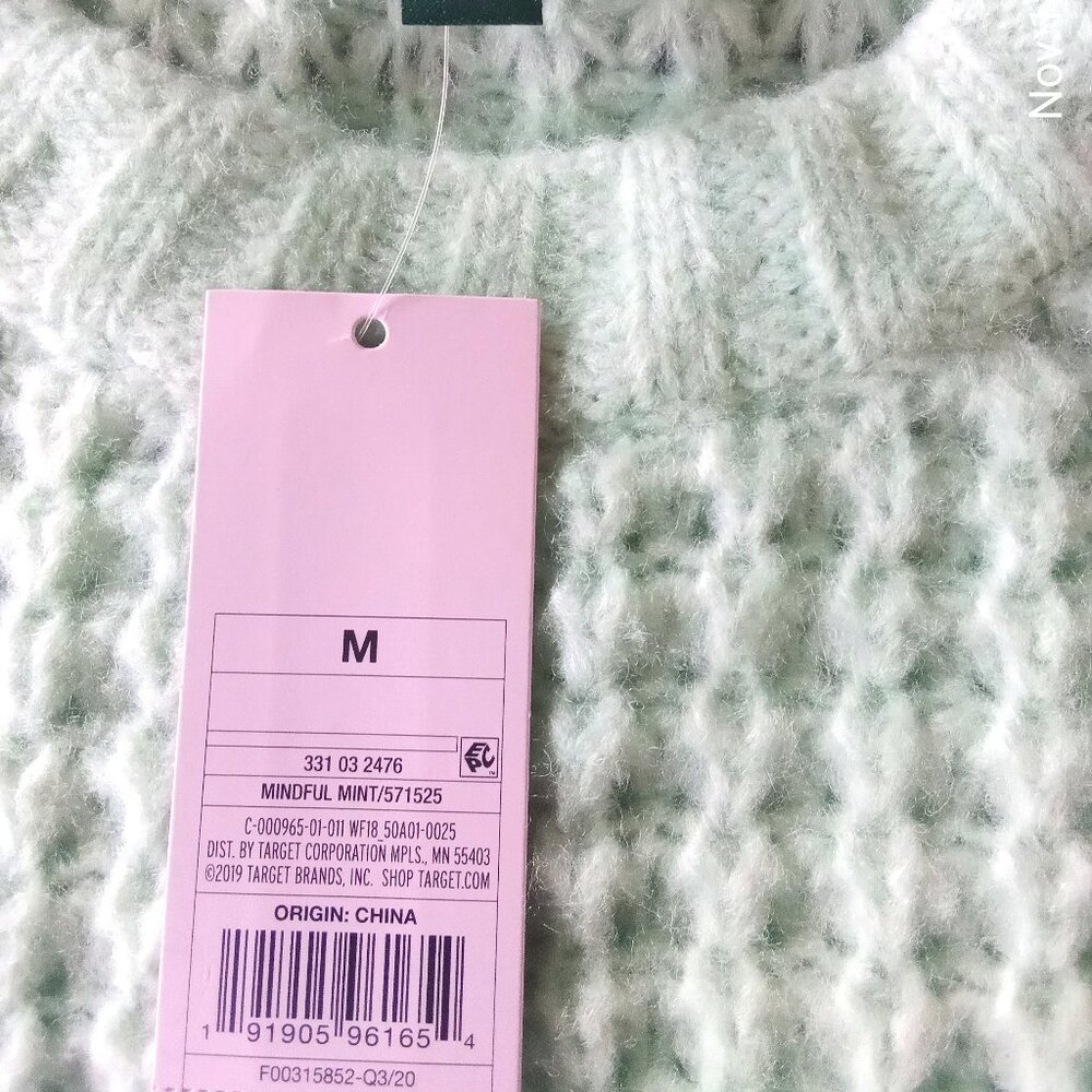 NWT..  WILD FABLE MINT GREEN KNITTED SWEATER - Picture 5 of 9